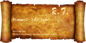Rummel Tünde névjegykártya